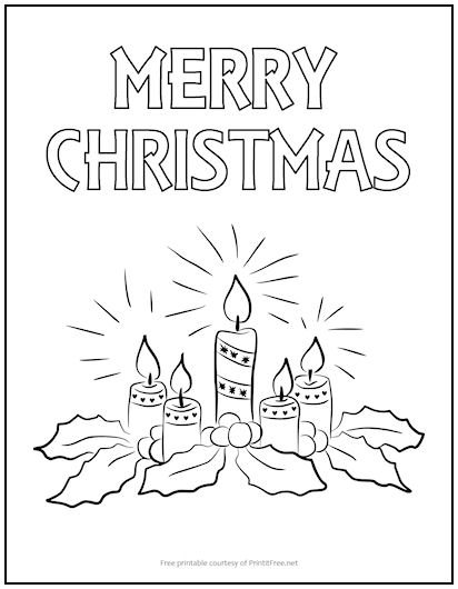 Christmas Candles Coloring Page | Print it Free