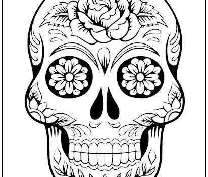 Day of the Dead Skull Coloring Page