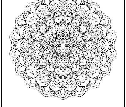 Fancy Flower Mandala Coloring Page