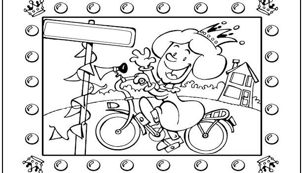 Bicycle Queen Coloring Page