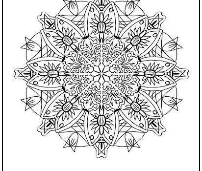 Floral Abstract Mandala Coloring Page