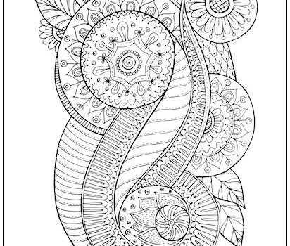 Floral Spiral Coloring Page