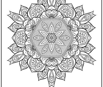 Hexagon Mandala Coloring Page