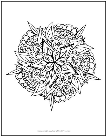 star mandala coloring page