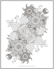 Steampunk Floral Coloring Page | Print it Free