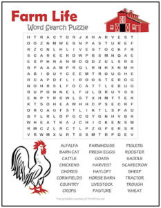 Farm Life Word Search Puzzle | Print it Free