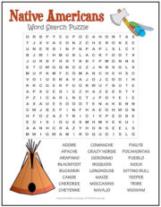 Native Americans Word Search Puzzle | Print it Free