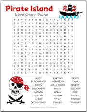 Pirate Island Word Search Puzzle | Print it Free