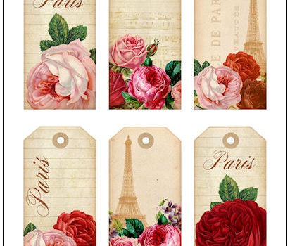 Flowers in Paris Gift Tags