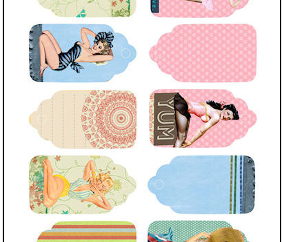 Retro Pin-Up Girls Gift Tags