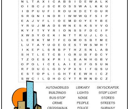 City Life Word Search Puzzle