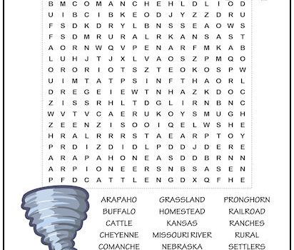 Great Plains Word Search Puzzle