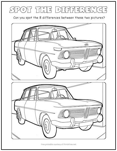 Vintage Sedan Spot the Difference Picture Puzzle