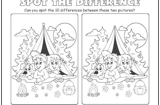 Camping Trip Spot the Difference Picture Puzzle