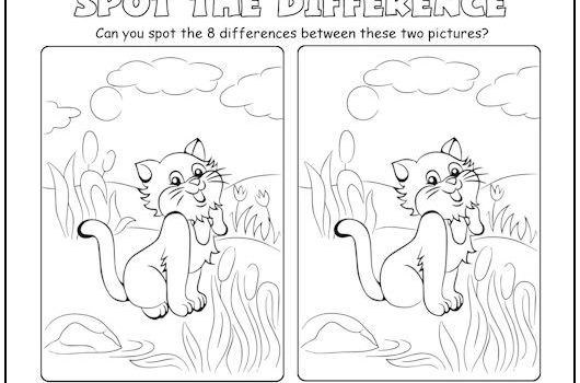 Kitty Cat Spot the Difference Picture Puzzle