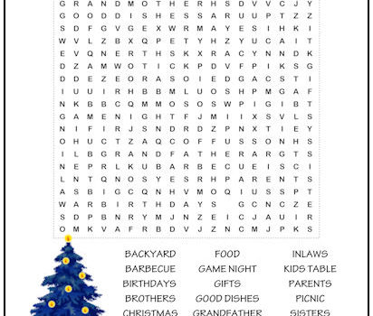 Family Gatherings Word Search Puzzle