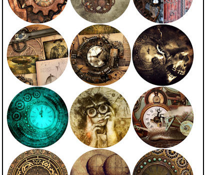 Steampunk 2-1/4″ Fridge Magnet Designs