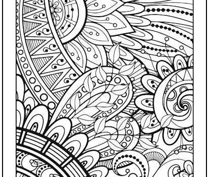 Feathered Abstract Coloring Page