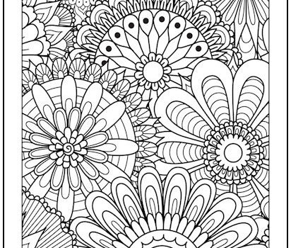 Psychedelic Flowers Coloring Page