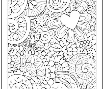 Flowers and Swirls Coloring Page