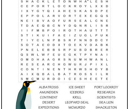 Antarctica Word Search Puzzle