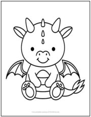 Baby Dragon Coloring Page | Print it Free