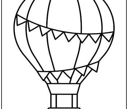 Hot Air Balloon Coloring Page