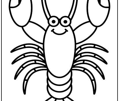 Smiling Lobster Coloring Page