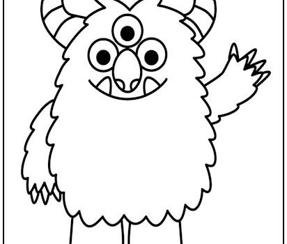 Three-Eyed Monster Coloring Page