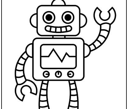 Retro Robot Coloring Page