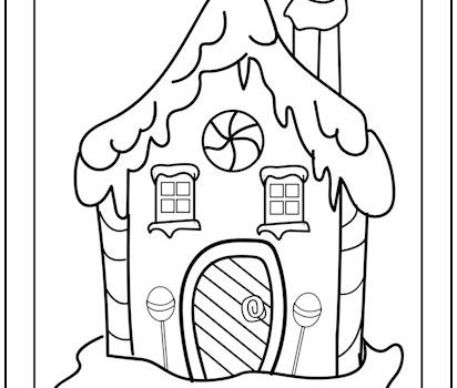 Gingerbread House Christmas Coloring Page