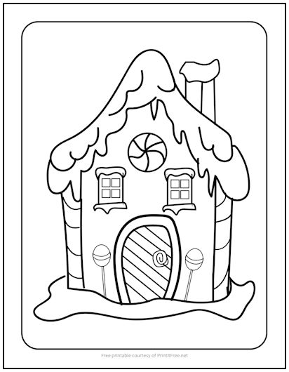 detailed gingerbread house coloring page