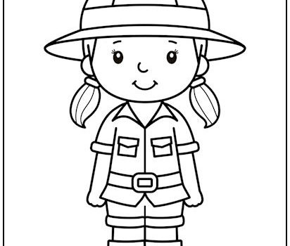 Zookeeper Girl Coloring Page