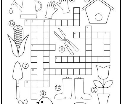 Gardening Crossword Puzzle for Kids