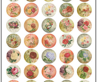 Vintage Florals 1″ Fridge Magnet Designs