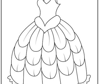 Fancy Ball Gown Coloring Page