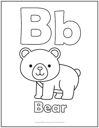 Alphabet Letter “B” Coloring Page | Print it Free
