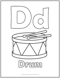 Alphabet Letter “D” Coloring Page | Print it Free