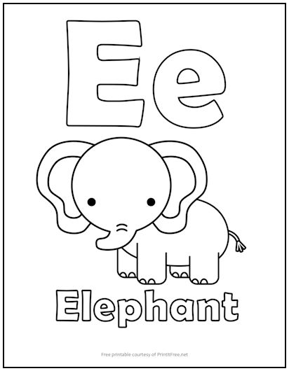 Free Letter E Coloring Pages