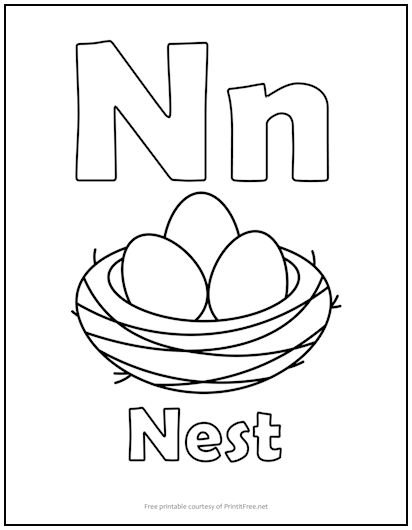 Alphabet Letter N Coloring Page Print It Free