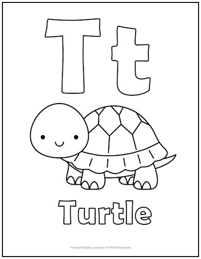 free letter t coloring pages