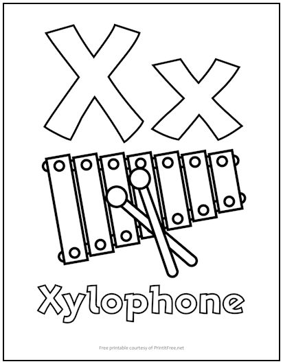 Letter X Coloring Pages