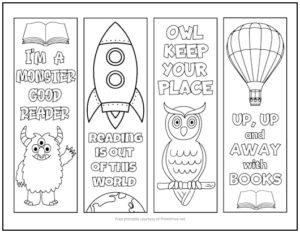 Reading Sayings Bookmarks to Color | Print it Free