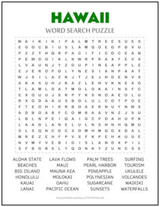 Hawaii Word Search Puzzle | Print it Free