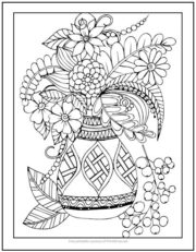 Vase of Flowers Coloring Page | Print it Free