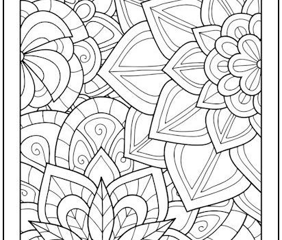 Layers of Flowers Coloring Page