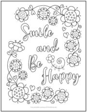 Smile and Be Happy Coloring Page | Print it Free