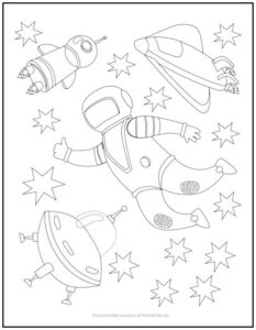 Astronaut in Space Coloring Page | Print it Free