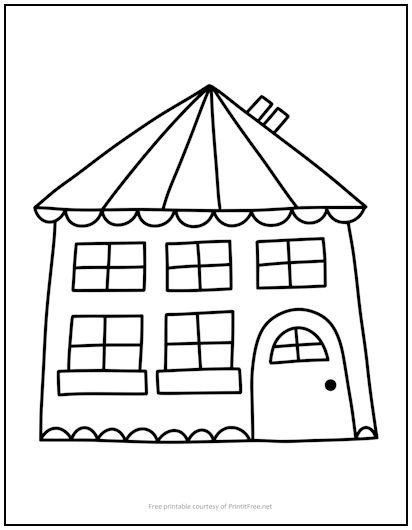 Circus House Coloring Page | Print it Free