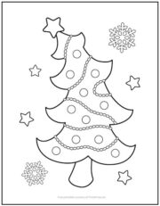 Dancing Christmas Tree Coloring Page | Print it Free